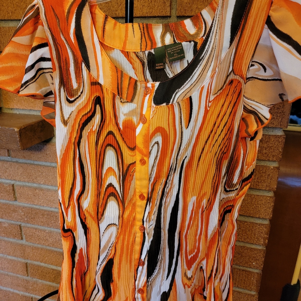 Orange multi colored blouse XL